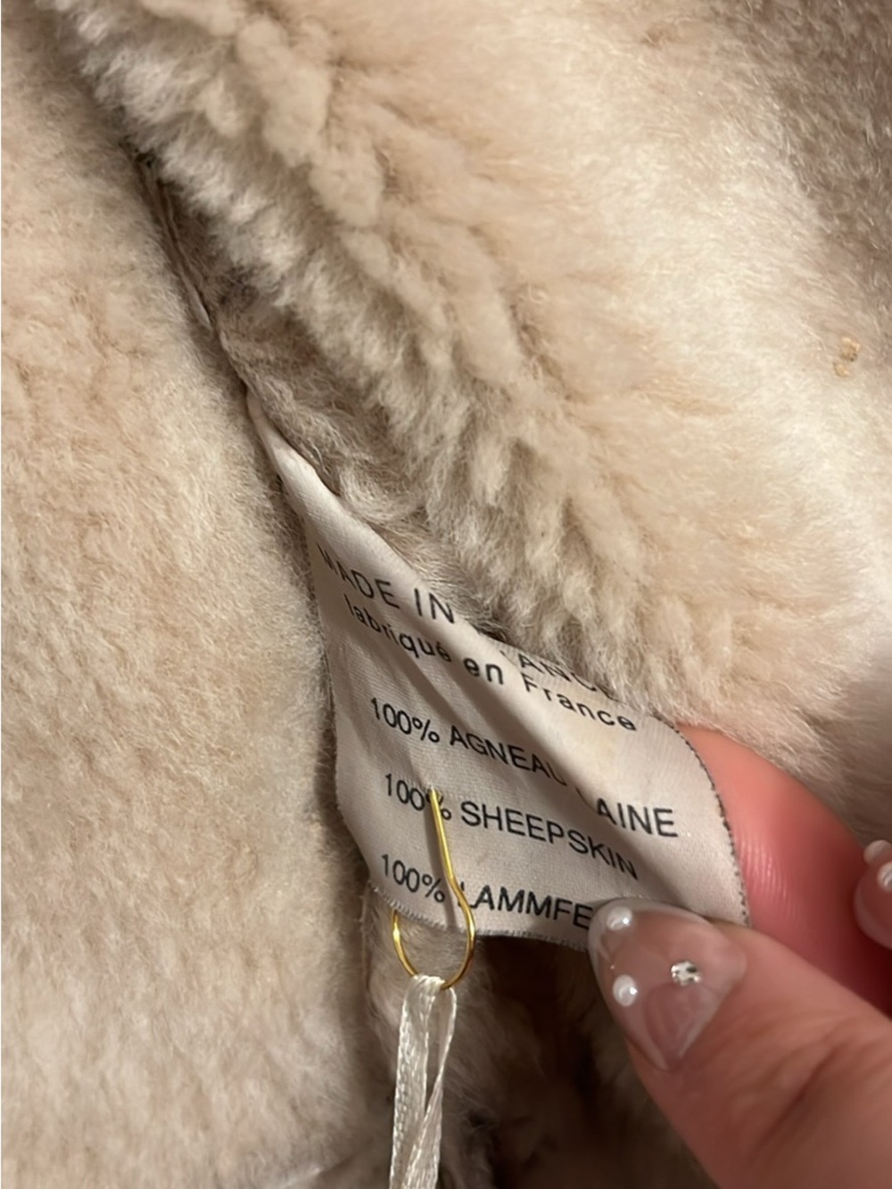 Women's Brown Shearling Coat with Fur Trim - Picture 4 of 6